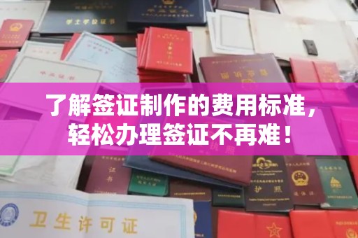 故城了解签证制作的费用标准，轻松办理签证不再难！