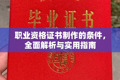 故城职业资格证书制作的条件，全面解析与实用指南